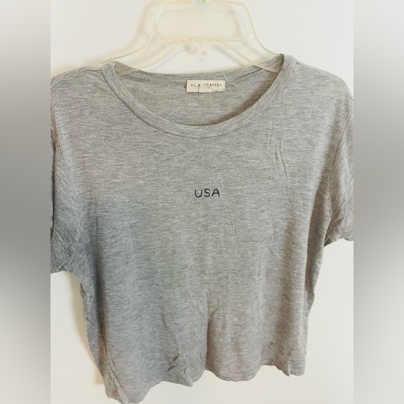 USA LA Hearts Crop Top Medium - Picture 2 of 5